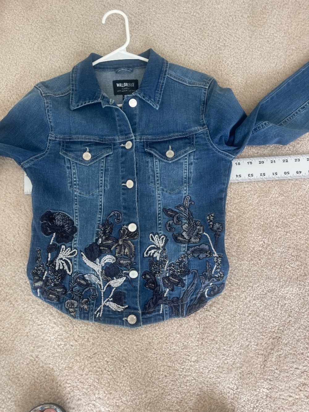 William Rast Embroidered Jean Jacket Small - Picture 5 of 8